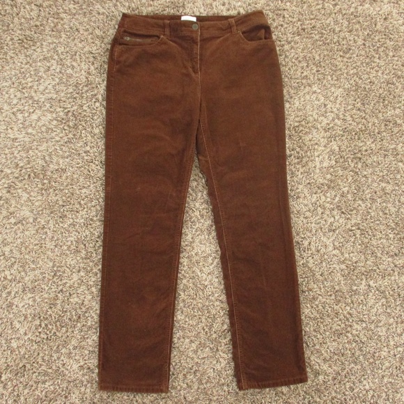 Chico's Pants Women's 1 Brown Corduroy Straight Leg Stretch - Picture 1 of 8